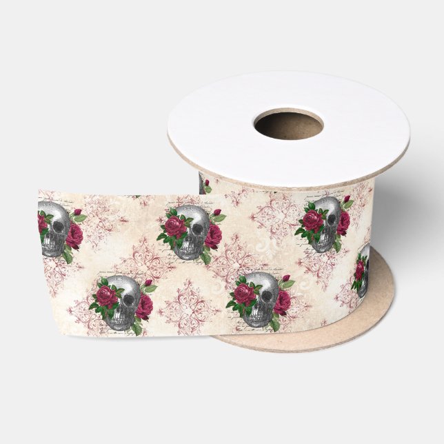 Ruban En Satin Série Visage Gothique Design 16  (Bobine)