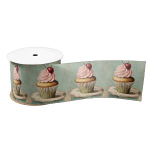 Ruban En Satin Shabby Chic Vintage Campagne Française Rose Cupcak