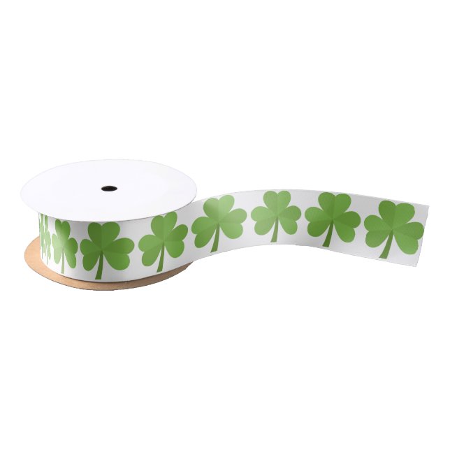 Ruban En Satin Shamrock irlandais irlandais  de St. Patrick Motif (Bobine)