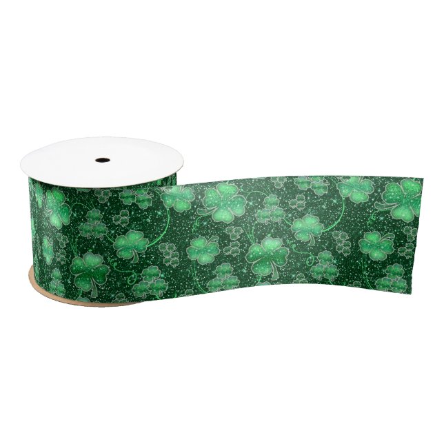 Ruban En Satin Shamrocks scintillants et torsades ID289 (Bobine)