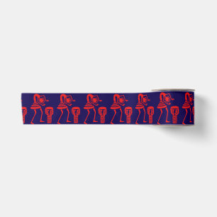 Ruban En Satin Silhouette mignonne, Bleu Joyeux Danse