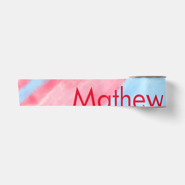 Ruban En Satin simple initial letter mongram add your name red b (Devant)