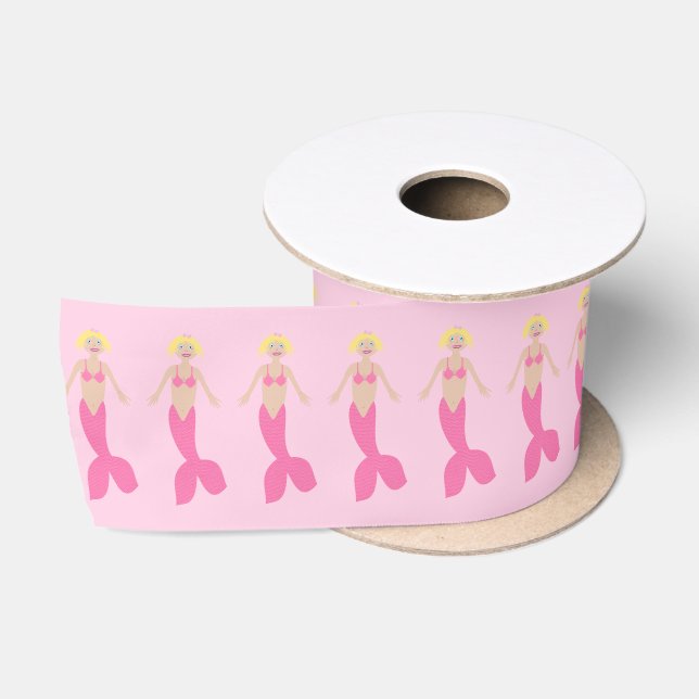 Ruban En Satin Sirène D'Imaginaire Rose (Bobine)