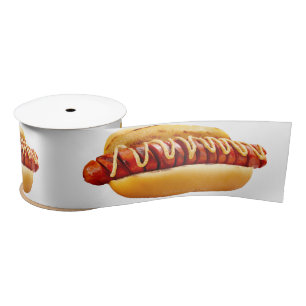 Ruban En Satin SlipperyJoe's hot dog ambiance estivale BBQ niché 