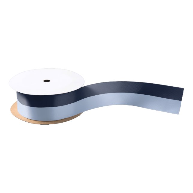 Ruban En Satin Soft Sky Blue & Dark Blue Satin Ribbon (Bobine)