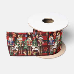 Ruban En Satin Soldats casse-noisette vintage festifs carreaux ro