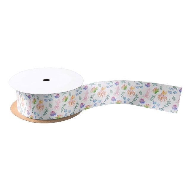 Ruban En Satin Sous le carbone marin (Bobine)