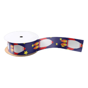 Ruban En Satin Space Rocket Star Ship Space Ribbon