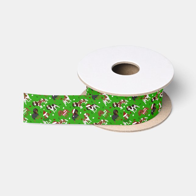 Ruban En Satin Spaniel de Christmas (Bobine)