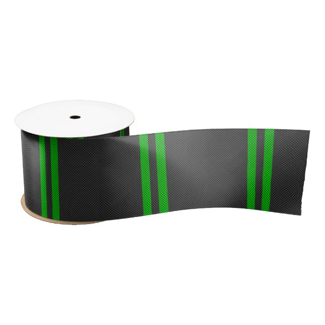 Ruban En Satin Sporty Green Carbon Fiber Style Racing Stripes (Bobine)