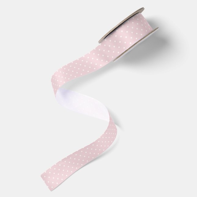 Ruban En Satin Spring Polka Dots Classic | Douce Teinte Rose (Dos)