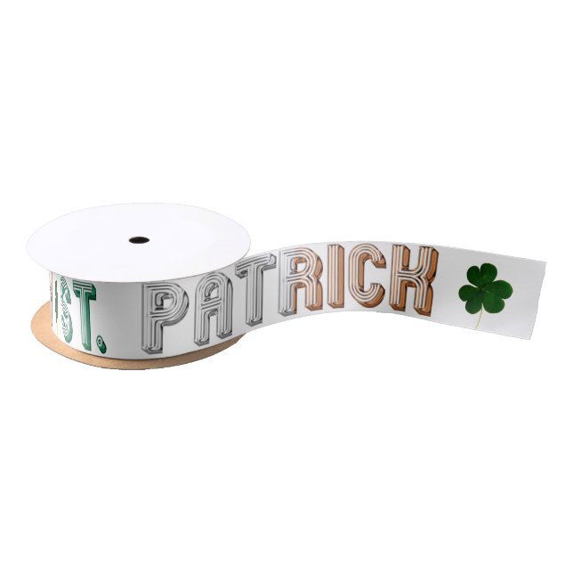 Ruban En Satin St. Patrick Irlande Irlande Irlande St. Paddy Typo (Bobine)
