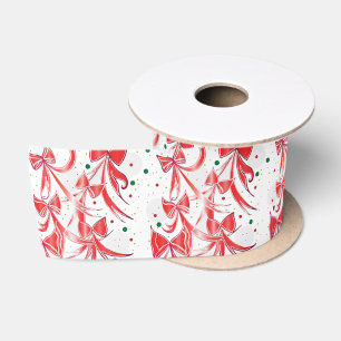 Ruban En Satin Sucre de canne de Noël Whimsical arcs motif