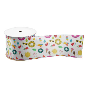 Ruban En Satin Summer Party Beach Pool Motif Amusant