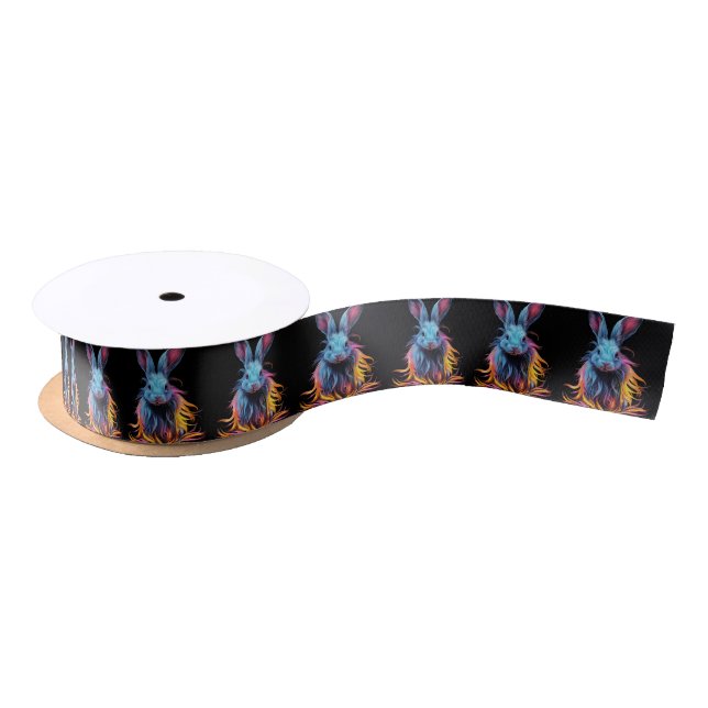 Ruban En Satin Superbe Lapin Bleu en feu (Bobine)