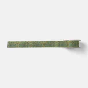 Ruban En Satin Surtonalités jaune-vert colorées Paisley vintage