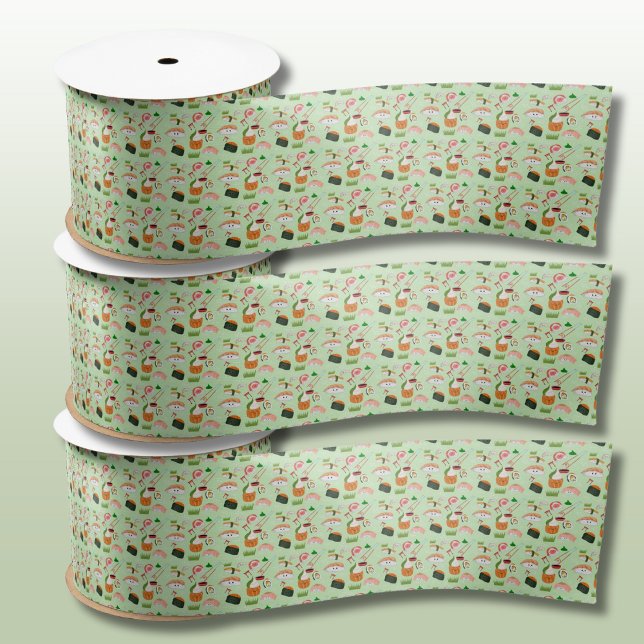 Ruban En Satin Sushi Kawaii Joyeux  (Créateur téléchargé)