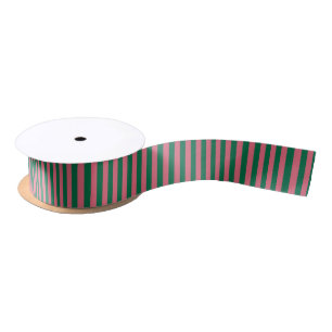 Ruban En Satin Sweetheart Rose Pickle Rayure Verte