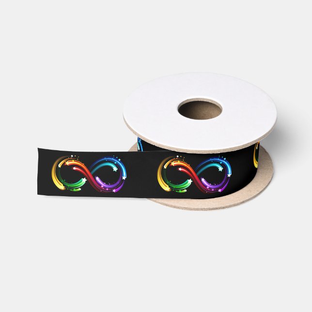 Ruban En Satin Symbole de l'infini des comètes arc-en-ciel (Bobine)