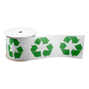 Ruban En Satin Symbole de recyclage - Vert