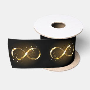 Ruban En Satin Symbole d'infini doré