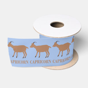 Ruban En Satin Symbole étoile Capricorne chèvre à motif