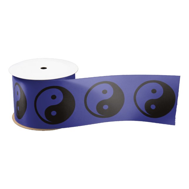 Ruban En Satin Symbole Yin Yang - tatouage solide (Bobine)