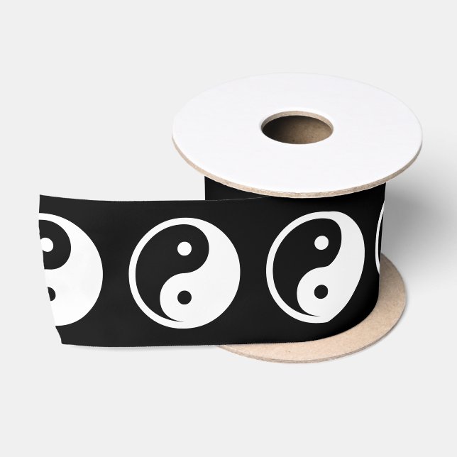 Ruban En Satin Symbole Yin Yang - tatouage solide design 2 (Bobine)