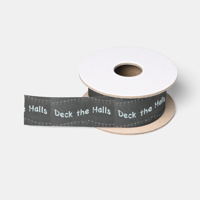 Ruban En Satin Tableau noir Deck the Halls (Bobine)