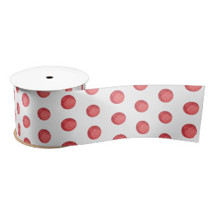 Ruban En Satin Taches de couleur à l'aquarelle rouge Fêtes de Noë