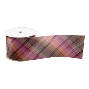 Ruban En Satin tartan Brown