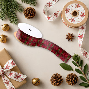 Ruban En Satin Tartan classique de Noël