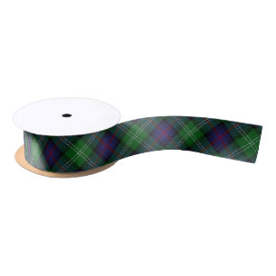 Ruban En Satin Tartan classique de vert bleu de Sutherland de
