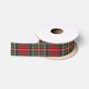 Ruban En Satin Tartan classique Rouge Vert Plaid Rustique Vacance