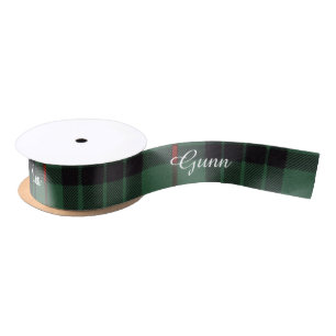 Ruban En Satin Tartan d'écossais de plaid de clan de Gunn