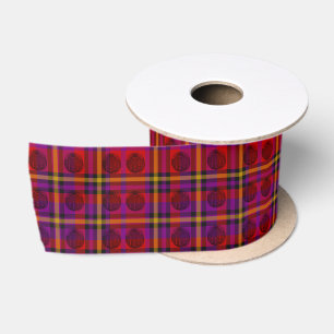 Ruban En Satin Tartan Rouge Avec Incalines Sporran,