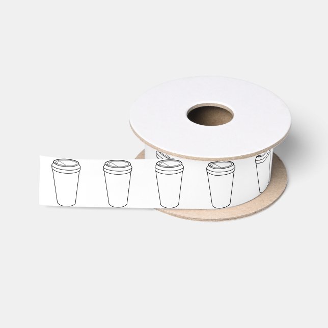 Ruban En Satin Tasse de café (Togo de papier) (Bobine)