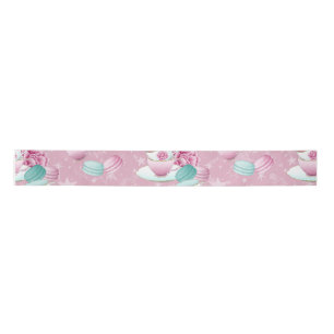 RUBAN EN SATIN TEA TIME ROSE/TURQUOISE