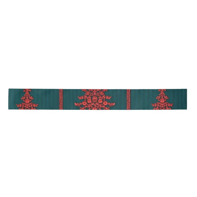 Ruban En Satin Teal and Red Crystal Christmas Trees (Devant)