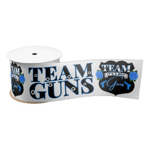 Ruban En Satin Team Guns Team Boy Guns et Baby shower Rose