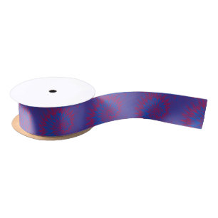 Ruban En Satin Teinture de tourbe à spirale bleue et rouge