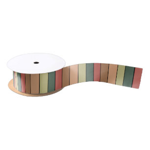 Ruban En Satin Terracotta Brown Vert Noir sur papier aquarelle