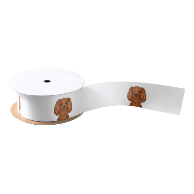 Ruban En Satin Tête de chien Cavalier King Charles Spaniel Ruby (Bobine)