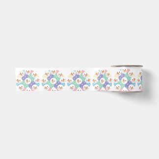 Ruban En Satin Têtes de bonhomme de neige pastel mignonnes sans c