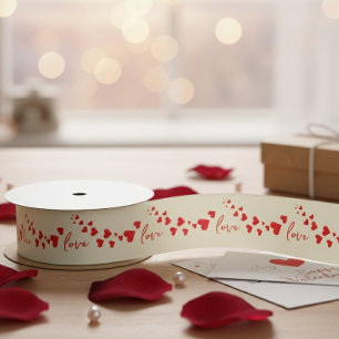 Ruban En Satin Texte personnalisé Cœur Amour Cadeau Romantique Pe