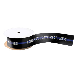 Ruban En Satin Texte personnalisé Officier de police Thin Blue Li