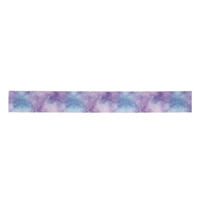 Ruban En Satin Texture de Galaxie Bleue Violette (Devant)