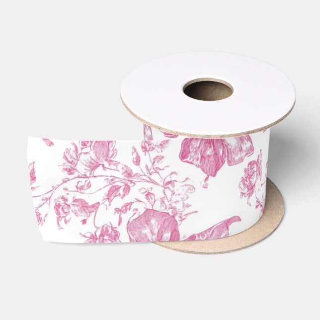Ruban En Satin Thé de Fleur Sauvage Rose Mariage (Bobine)