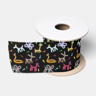 Ruban En Satin Thème de fête pour enfants Animaux en ballons