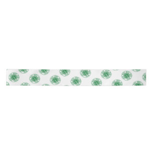 Ruban En Satin Timbre irlandais shamrock